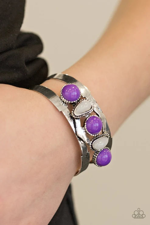 Keep On TRIBE-ing - Purple Tribal Cuff Bracelet B#6394