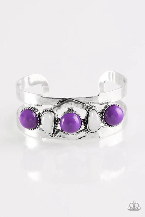 Keep On TRIBE-ing - Purple Tribal Cuff Bracelet B#6394