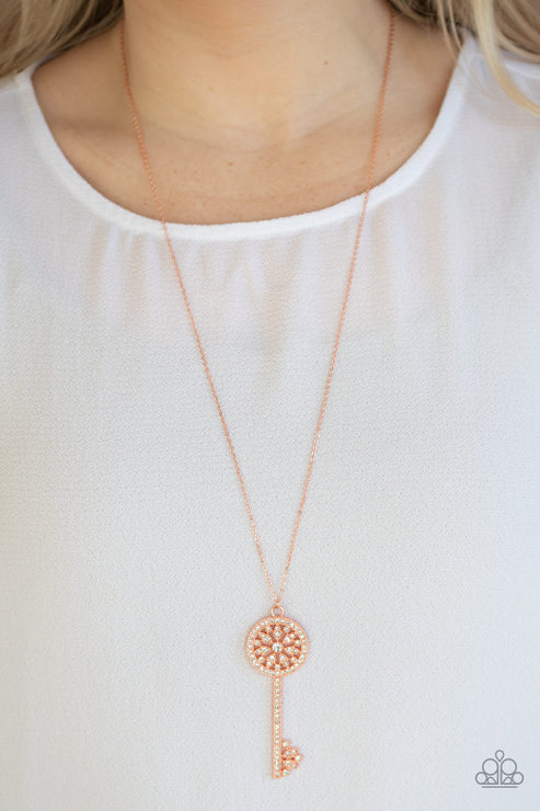Keeping Secrets - Copper 3D Key Encrusted Necklace N#6831