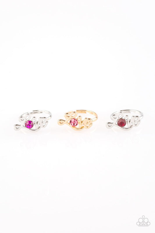 Starlet Shimmer - Red/Silver 3D LOVE Encrusted Rings SS#152 Lil Divas