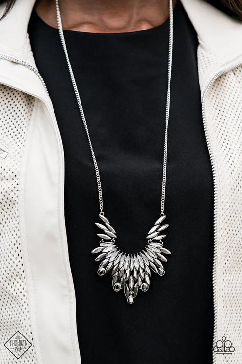 2-Piece Oversized Silver Explosion Erupts Smoky Marquise-cut Hematite Encrusted Teardrop Set SET#7269