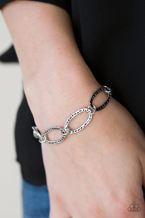 Lion Lair - Silver Hammered Hoop Bracelet B#4138