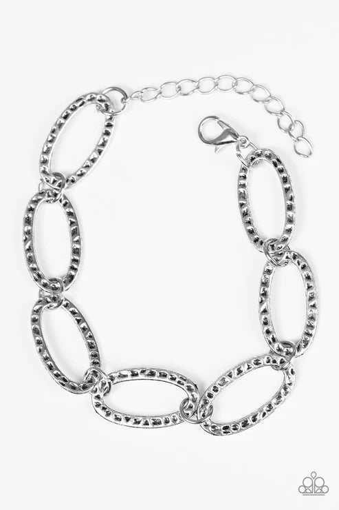 Lion Lair - Silver Hammered Hoop Bracelet B#4138