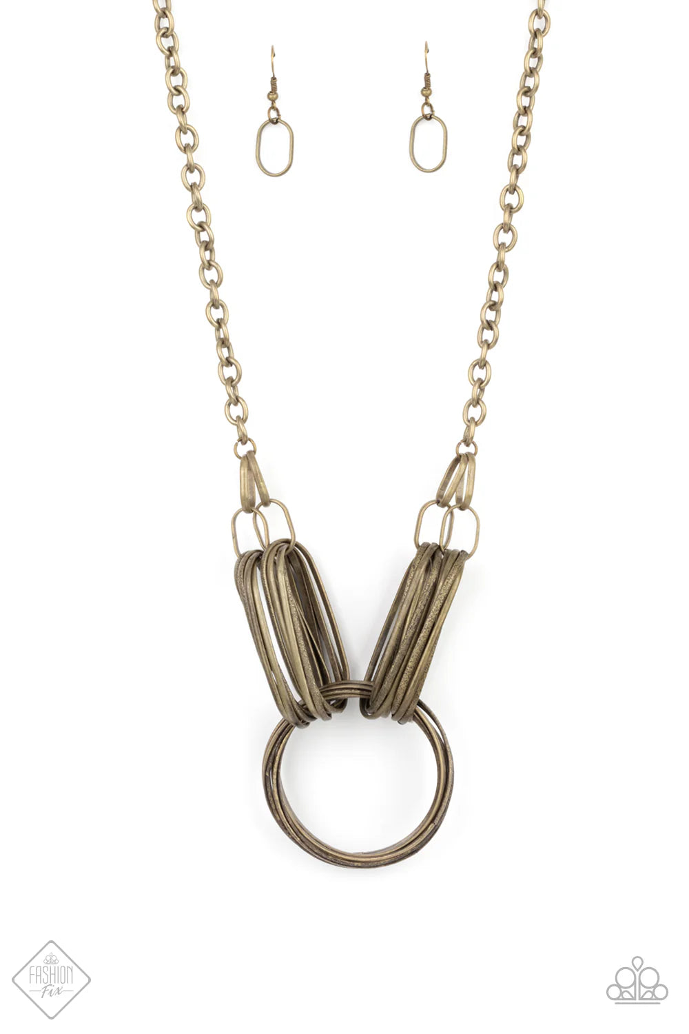2-Piece Oversized Brass Oblong Textured Curvy Ribbon Industrial Leather Set SET#7175