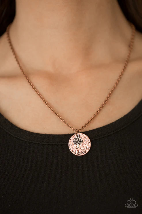 Live TREELY - Copper "LIve" Tree Hammered Necklace N#6327