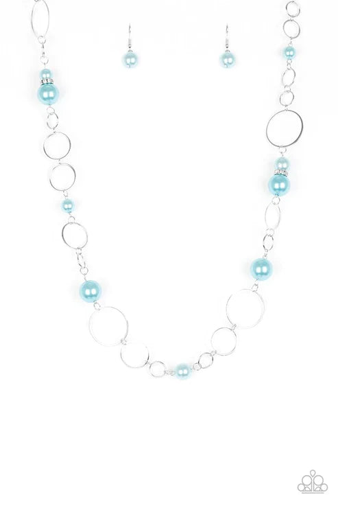 Lovely Lady Luck - Blue Pearl Encrusted Necklace N#5541