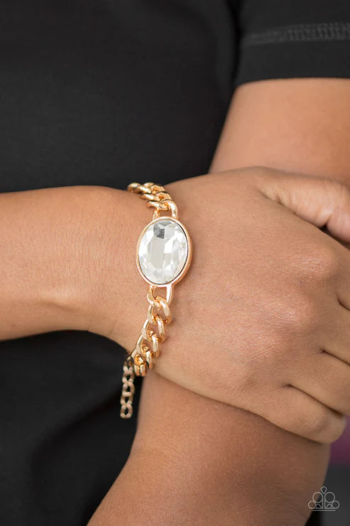 Luxury Lush - Oversized Gold Gem Bold Chain Bracelet B#7306