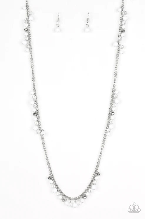 Miami Mojito - White Polished/Glassy Trickle Necklace N#4748