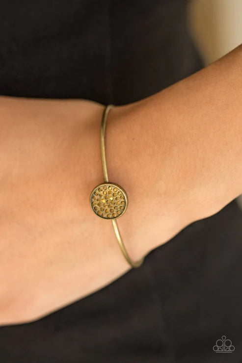 Modern Day Diva - Brass Aurum Encrusted Cuff Bracelet B#3484