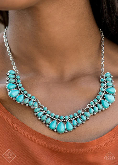 2-Piece Oversized Blue Scallop Teardrop Stone Set SET#6658