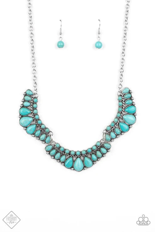 2-Piece Oversized Blue Scallop Teardrop Stone Set SET#6658