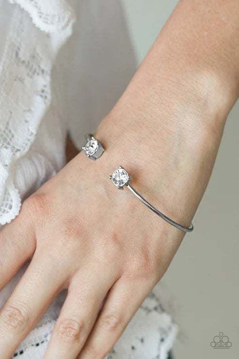 New Traditions - White Gem Curled Cuff Bracelet B#5940