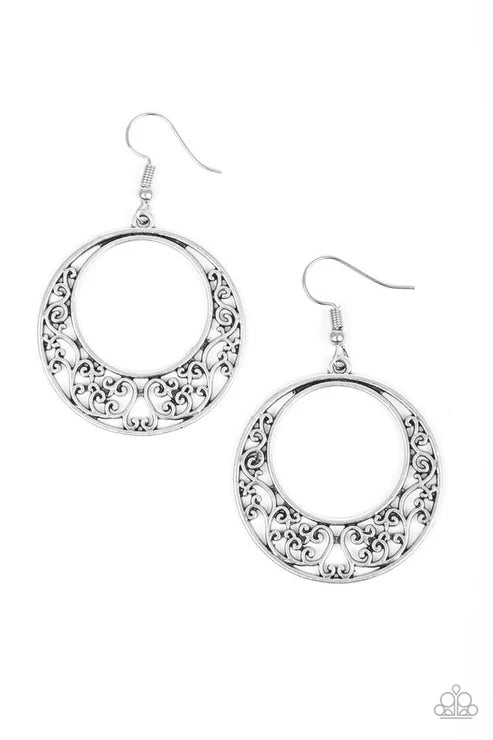 Newport Nautical - Silver Airy Vine-like Filigree Earrings E#7342