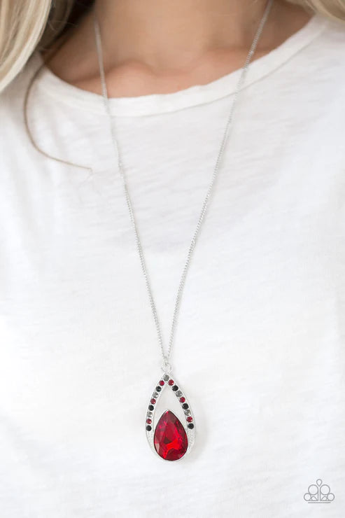 Notorious Noble - Oversized Multi Hematite Encrusted Teardrop Necklace N#6050