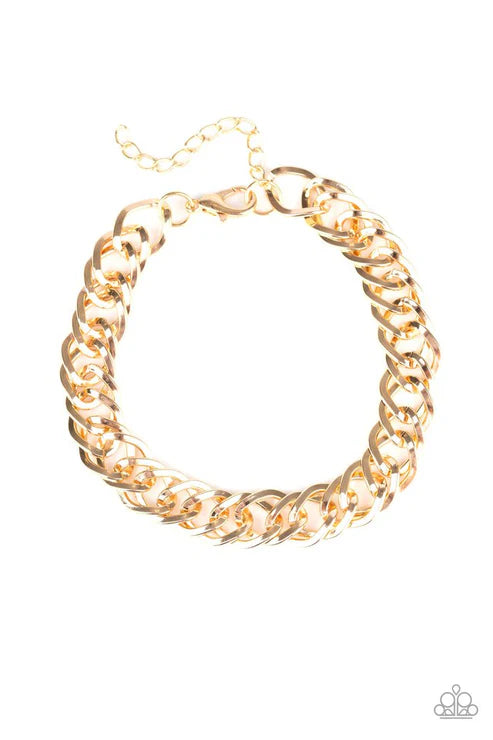 2-Piece Oversized Gold Doubled Linked Urban Set SET#2120