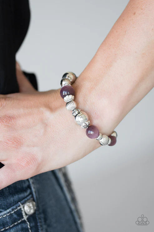 Once Upon A MARITIME - Purple Cat's Eye Moonstone Accent Bracelet B#5099