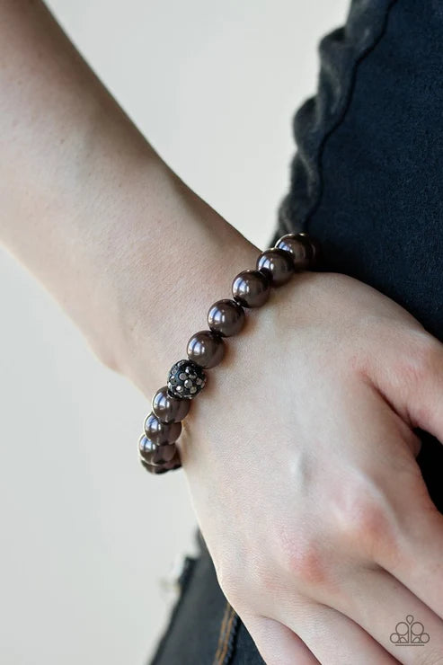 POSHing Your Luck - Black Pearl Hematite Encrusted Bracelet B#6405