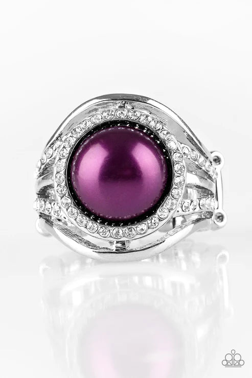2-Piece Purple Pearl Encrusted Infinity Set SET#5656