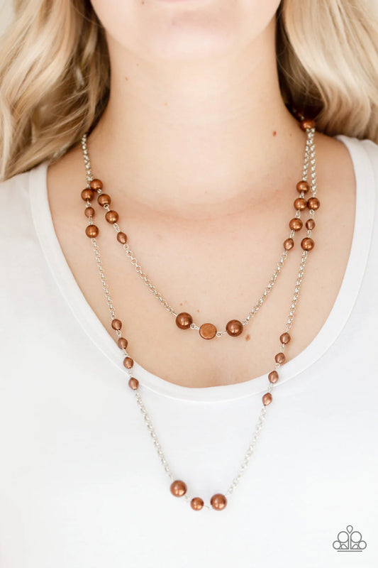Pearl Promenade - Brown Trickle Pearl Duo Chain Necklace N#7059