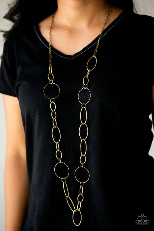 Perfect MISMATCH - Brass Textured Hoop Necklace N#6530