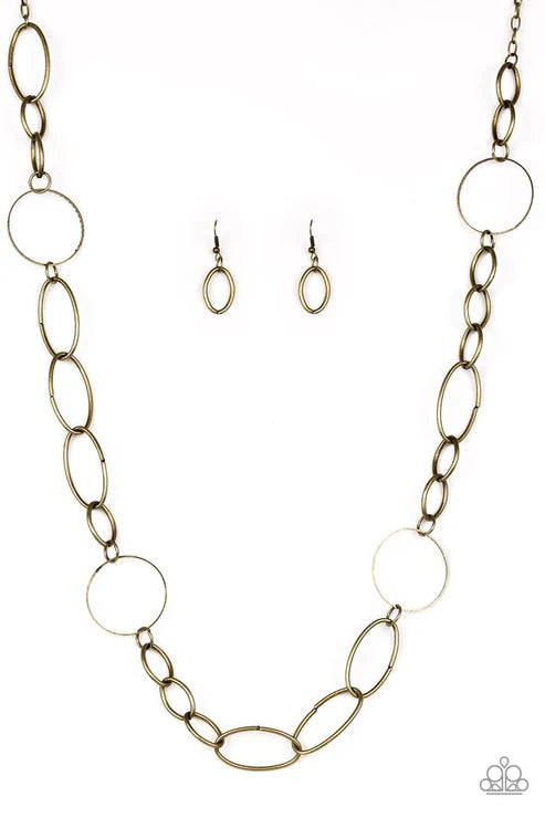 Perfect MISMATCH - Brass Textured Hoop Necklace N#6530
