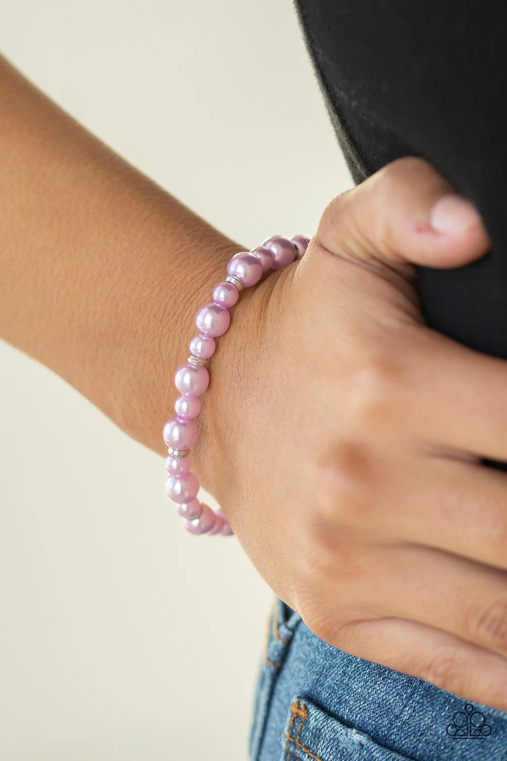 Powder and Pearls - Purple Pearl Accent Bracelet B#7168