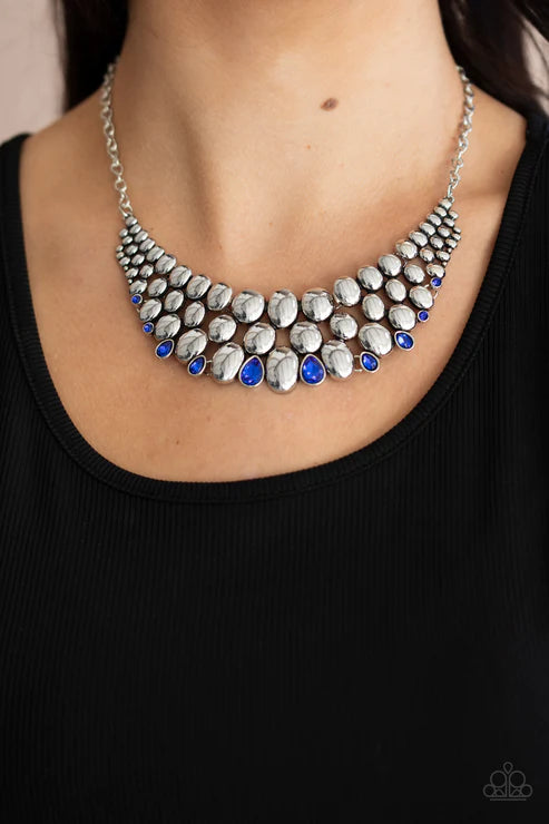 Powerhouse Party - Bubbly Blue (French) Teardrop Necklace N#2770