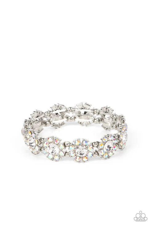 Premium Perennial - Oversized Multi Iridescent Dotted Floral Petal Bloom Bracelet B#2513
