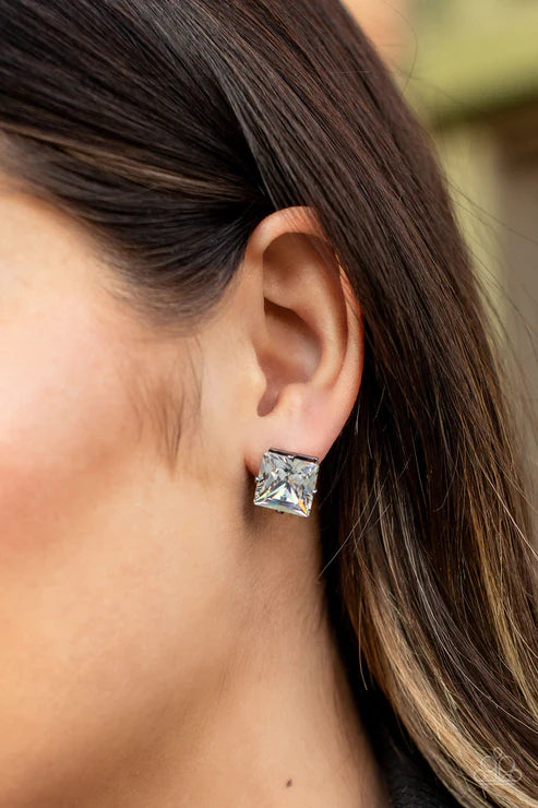 Prima Donna Drama - Oversized Black Regal Princess Cut Earrings E#6213