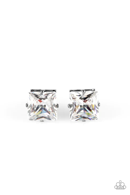 Prima Donna Drama - Oversized Black Regal Princess Cut Earrings E#6213