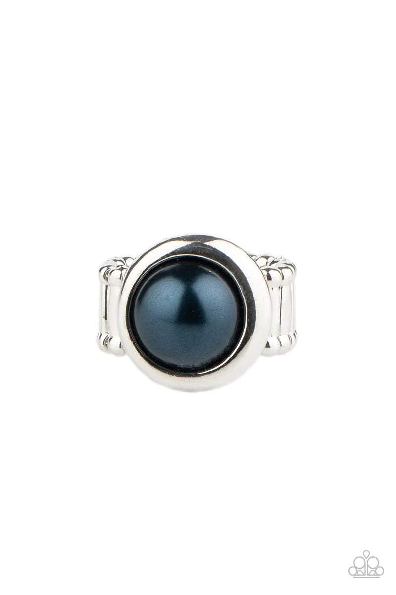 Prim and PROSPER - Blue Metallic Pearl Asymmetrical Encircle Twist Ring R#5266