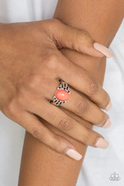 Princess Problems - Orange (Living Coral) Swirl Filigree Ring R#3786