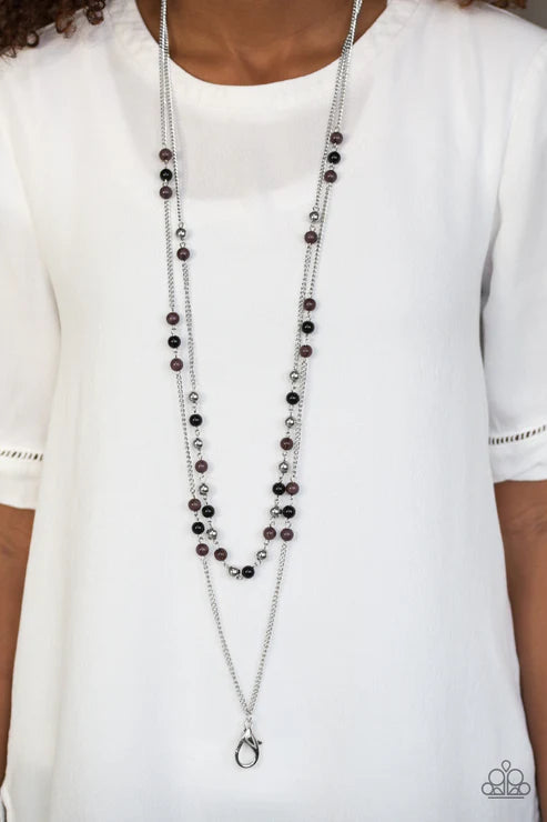 Prismatic Sunsets - Black Smoky Lanyard Necklace N#6600