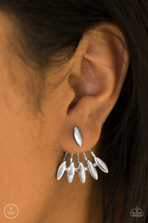 Radically Rebel - Silver Angular Double-Sided Earrings E#6366