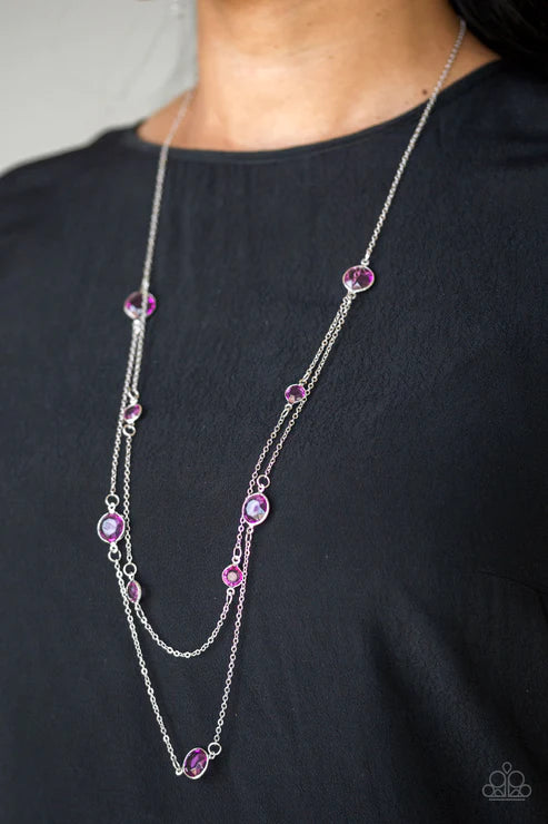 Raise Your Glass - Purple Crystal Necklace N#5549