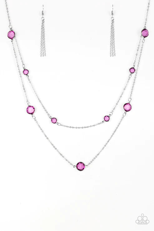 Raise Your Glass - Purple Crystal Necklace N#5549