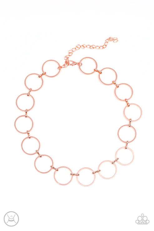 Retro Metro - Copper Hoop Link Choker Necklace N#6000