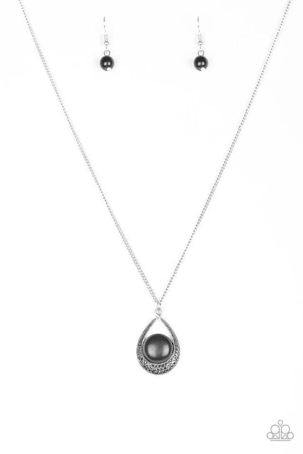 2-Piece Matte Black Stone Hematite Encrusted Set SET#6810