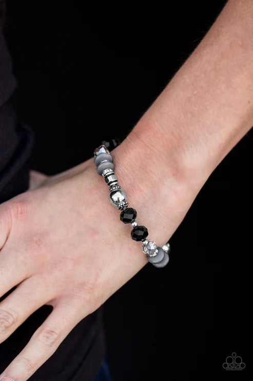 Royal Riviera - Multi (Black/Silver/Gray) Crystal Accent Bracelet B#3781