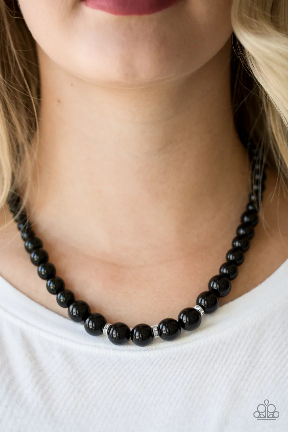 Royal Romance - Black Pearl Encrusted Necklace N#7075