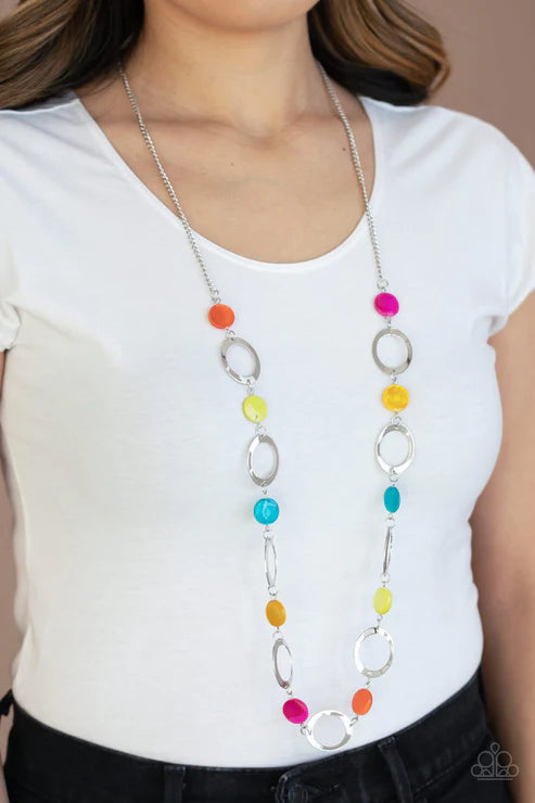 SHELL Your Soul - Multi (Orange/Yellow/Blue/Pink) Sea Shell Necklace N#3330