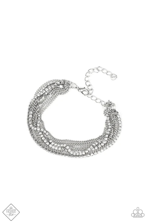 3-Piece White Encrusted Sleek Tassel Set SET#6623
