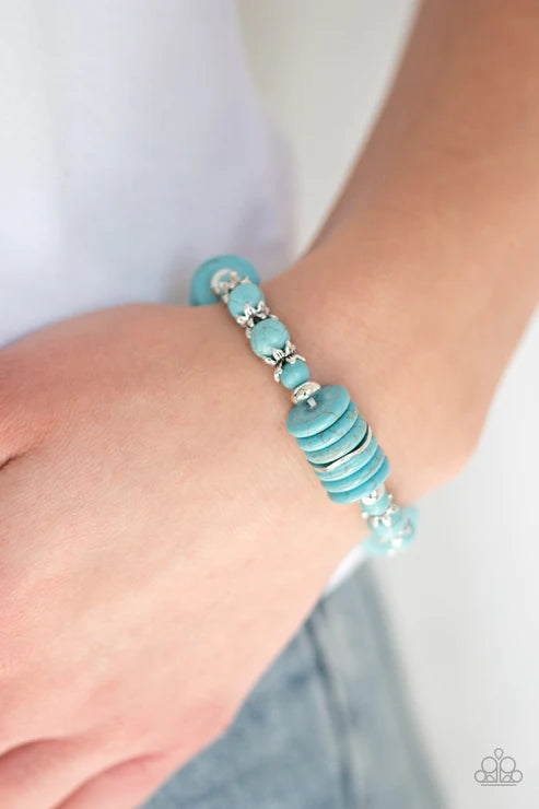 Sagebrush Serenade - Blue Round/Disc Stone Accent Bracelet B#6809