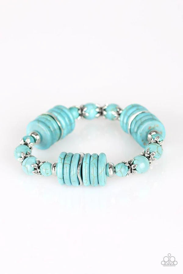 Sagebrush Serenade - Blue Round/Disc Stone Accent Bracelet B#6809