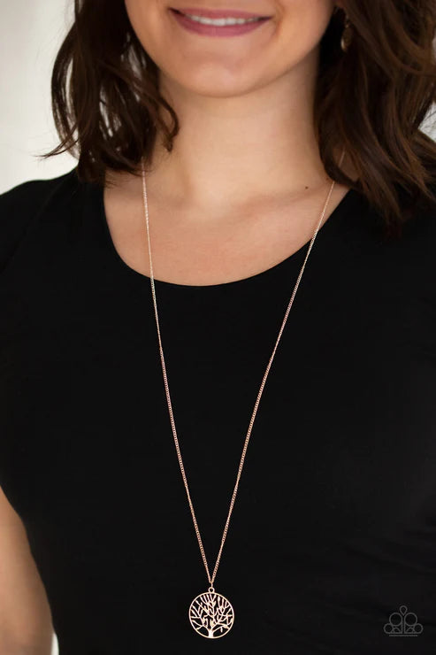 Save The Trees - Rose Gold 3D Tree Necklace N#3438