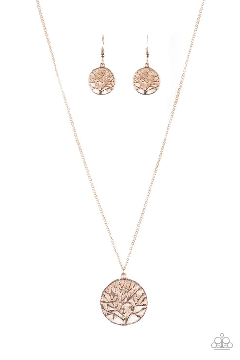 Save The Trees - Rose Gold 3D Tree Necklace N#3438