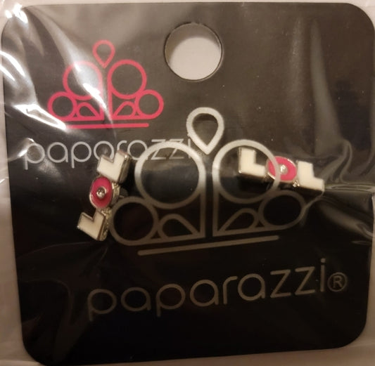 Starlet Shimmer - White/Hot Pink LOL Earrings SS#3347
