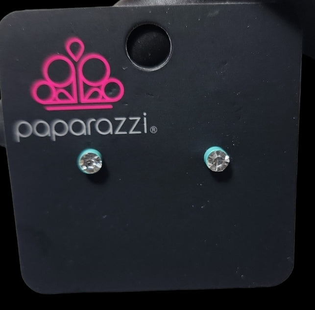 Starlet Shimmer - Blue Trim Stud Earrings SS#3298 Lil Divas and Women