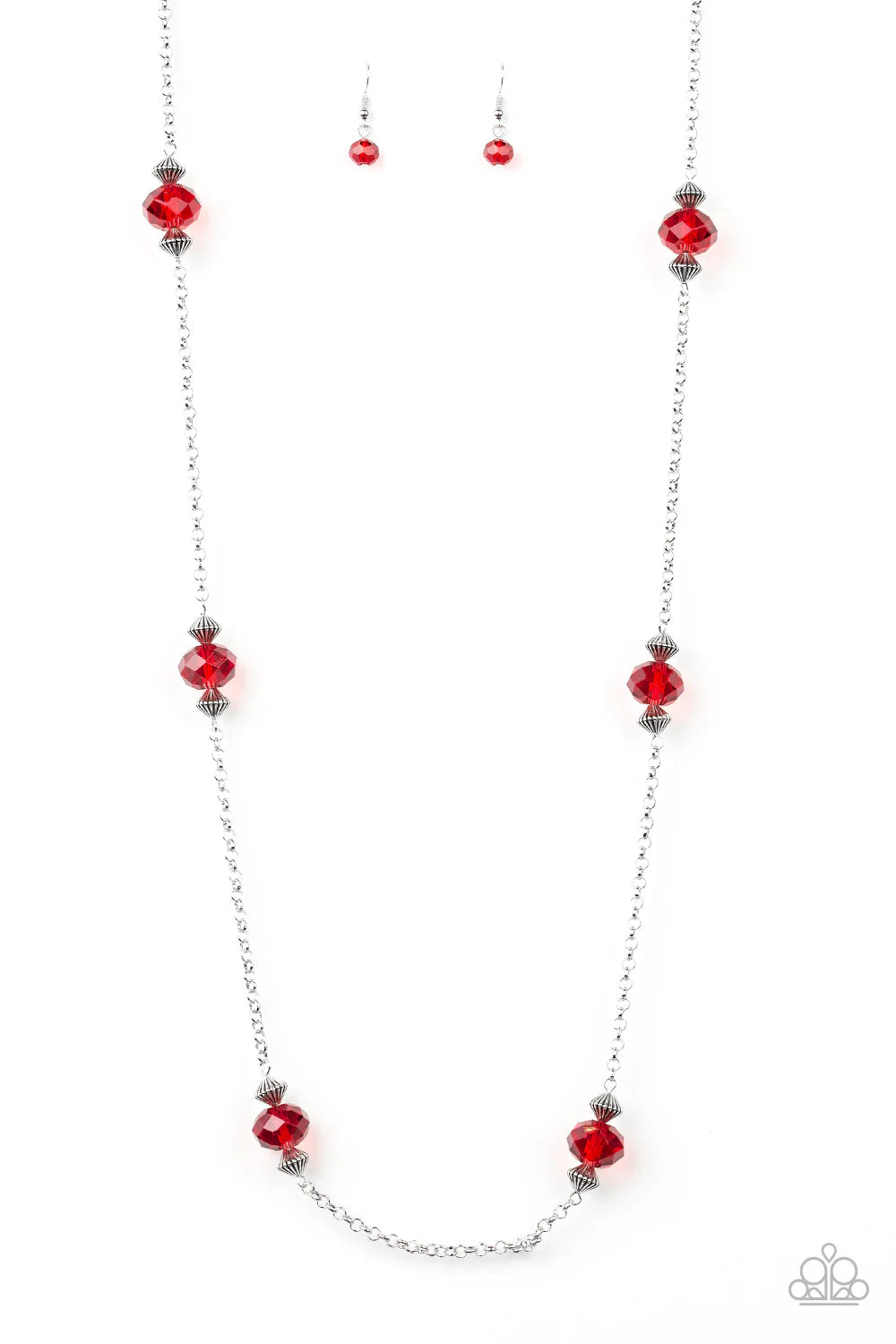 Season of Sparkle - Red Crystal Accent Necklace N#7102