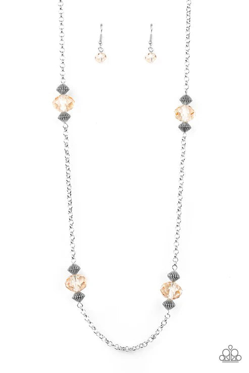 Season of Sparkle - Brown Crystal Accent Necklace N#5730